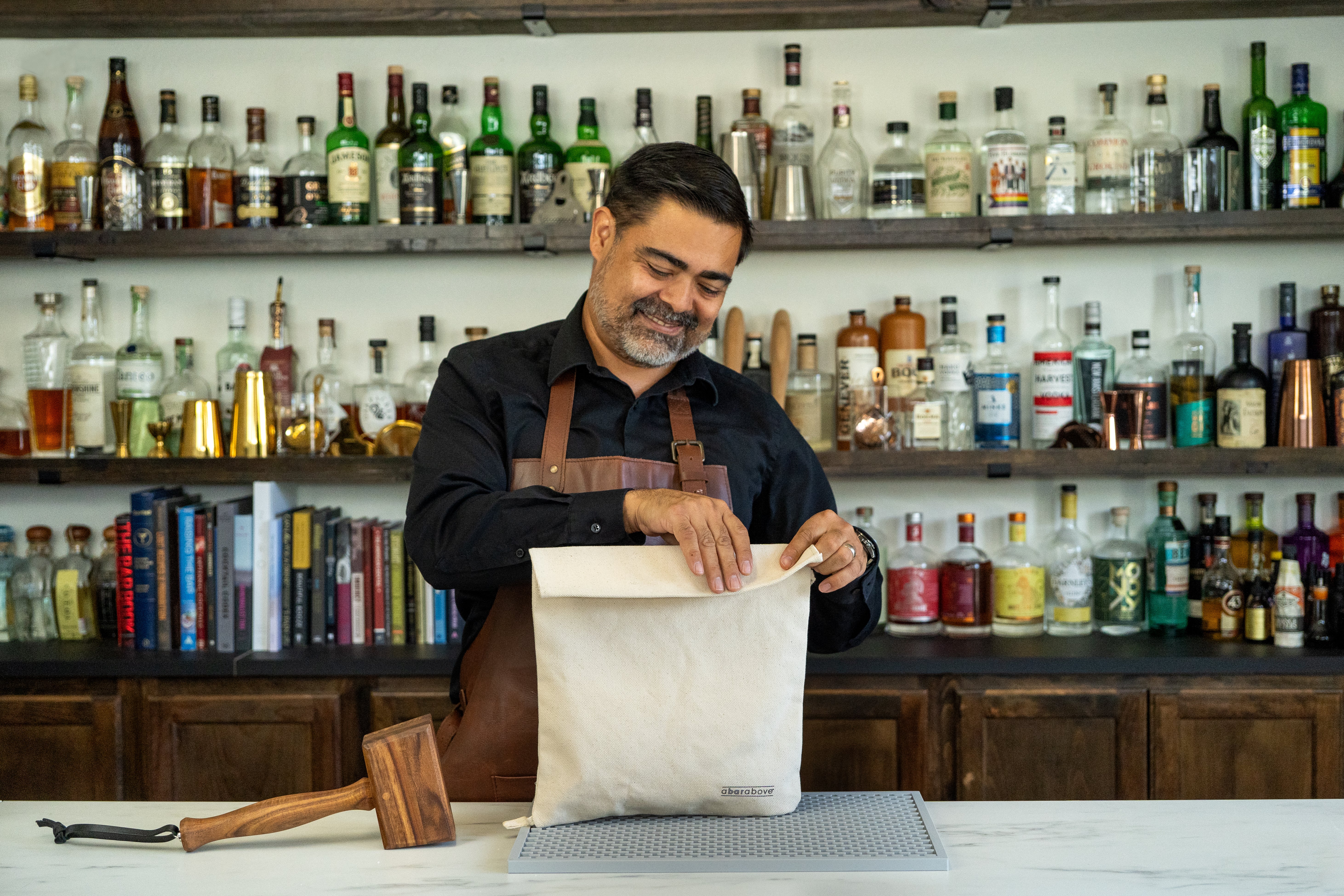 Premium Lewis Bag in Natural - Heavy-Duty Canvas Mallet Bag for Bartenders & Cocktail Enthusiasts - Perfect for Crushing Ice for Mojitos, Mint Juleps & Classic Cocktails