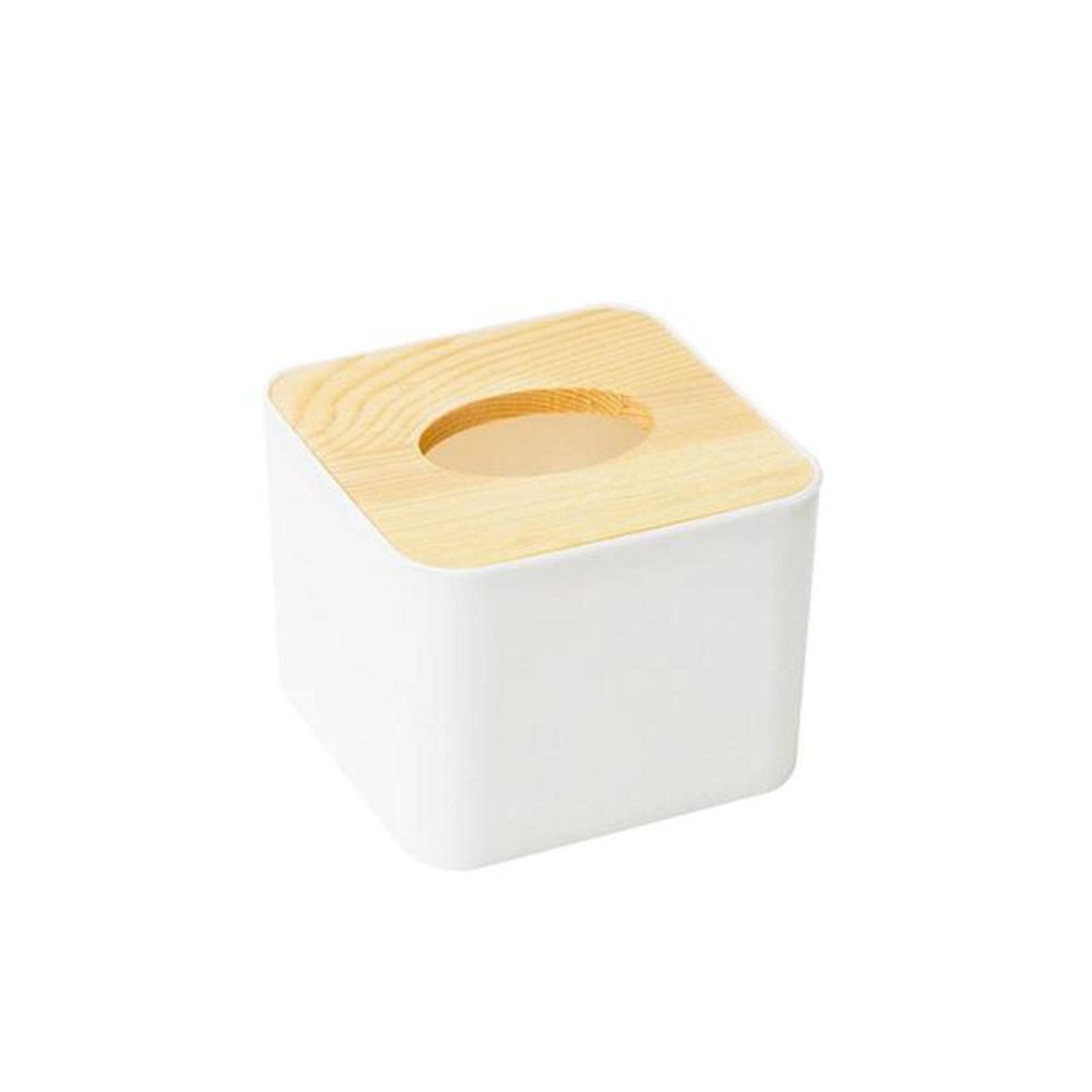 KBREE Square Wooden Napkin Holder - WPC Paper Towel Storage Box for Kitchen & Dining Room - Perfect for Organizing Napkins, Tissues, and Paper Towels