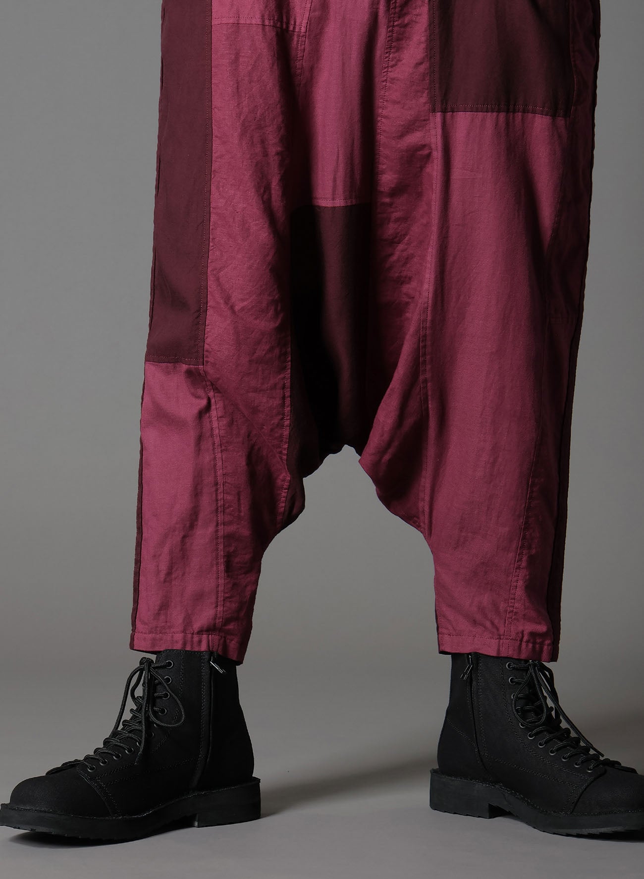 Cubism Patchwork Product Dyed Side Tape Salouel Pants - Trendy High Waist Loose Fit Trousers for Women | Casual Streetwear & Boho Fashion Outfits