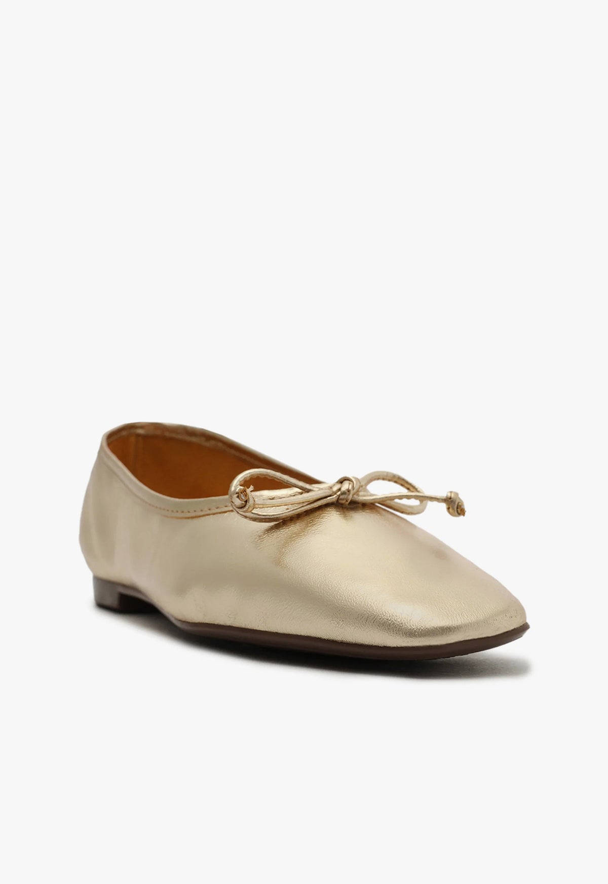 Arissa Women's Gold Leather Ballet Flats - Comfortable & Stylish Slip-On Shoes for Work, Casual Wear & Travel
