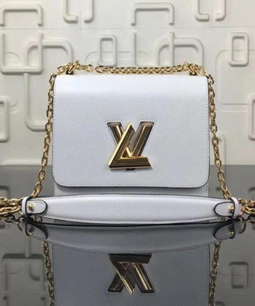 LV Twist MM Handbag in Epi Leather - White Gold Lock | Luxury Crossbody Bag for Women | Perfect for Work, Evening & Special Occasions