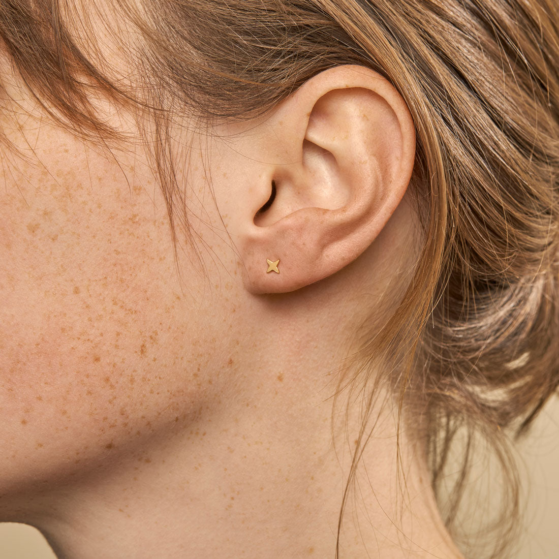 Dainty Sunkiss Stud Earrings - 14K Gold Plated Minimalist Hoop Earrings for Women | Perfect for Everyday Wear, Date Night & Gift Giving