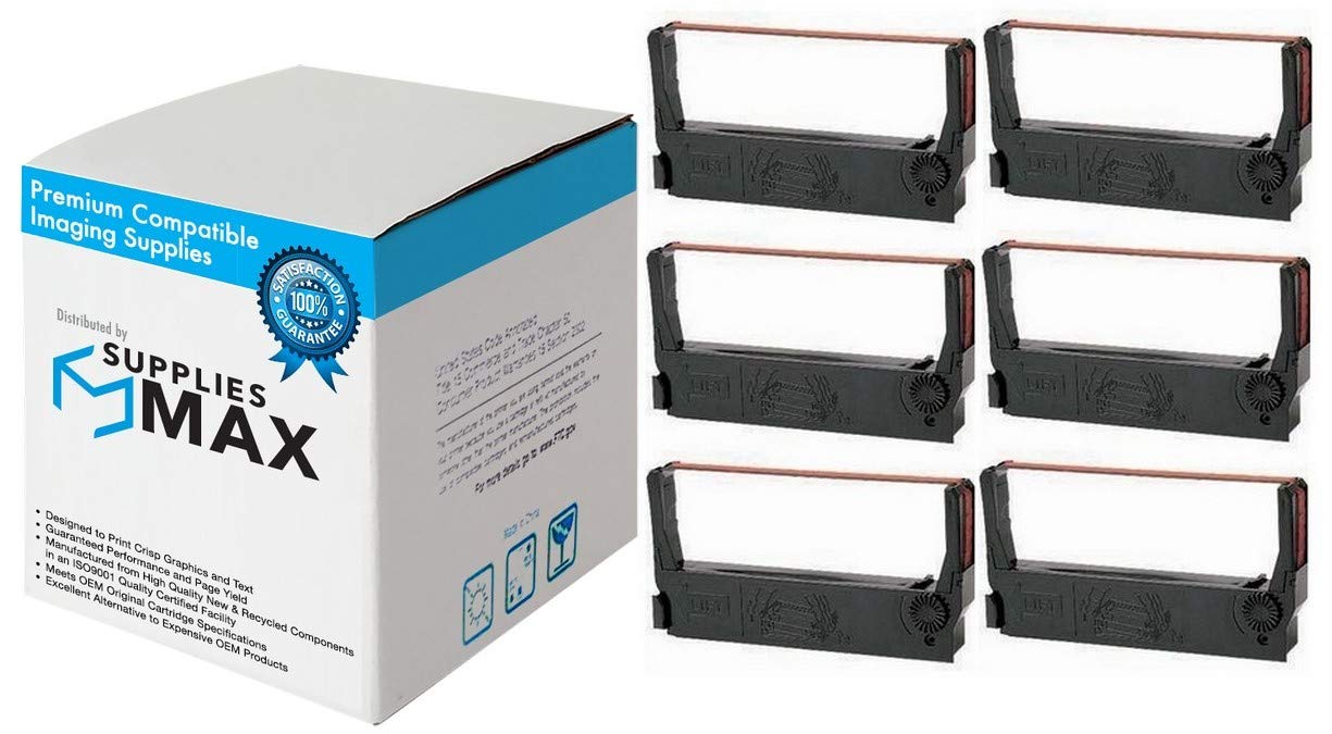 Compatible Replacement for Capital Imaging CIM5183 Black/Red P.O.S. Printer Ribbons (6-Pack) - ERC-23BR Alternative - Ideal for Retail, Restaurants & Office Use