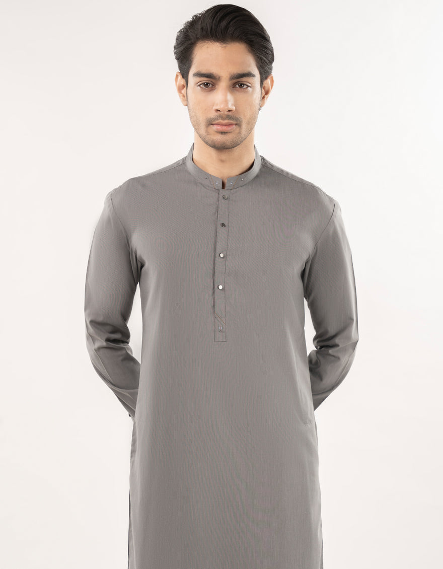 Stylish Blended Grey Kurta Trouser by J. Junaid Jamshed - Comfortable & Trendy Pakistani Ethnic Wear for Men - Perfect for Weddings, Festivals & Casual Outings