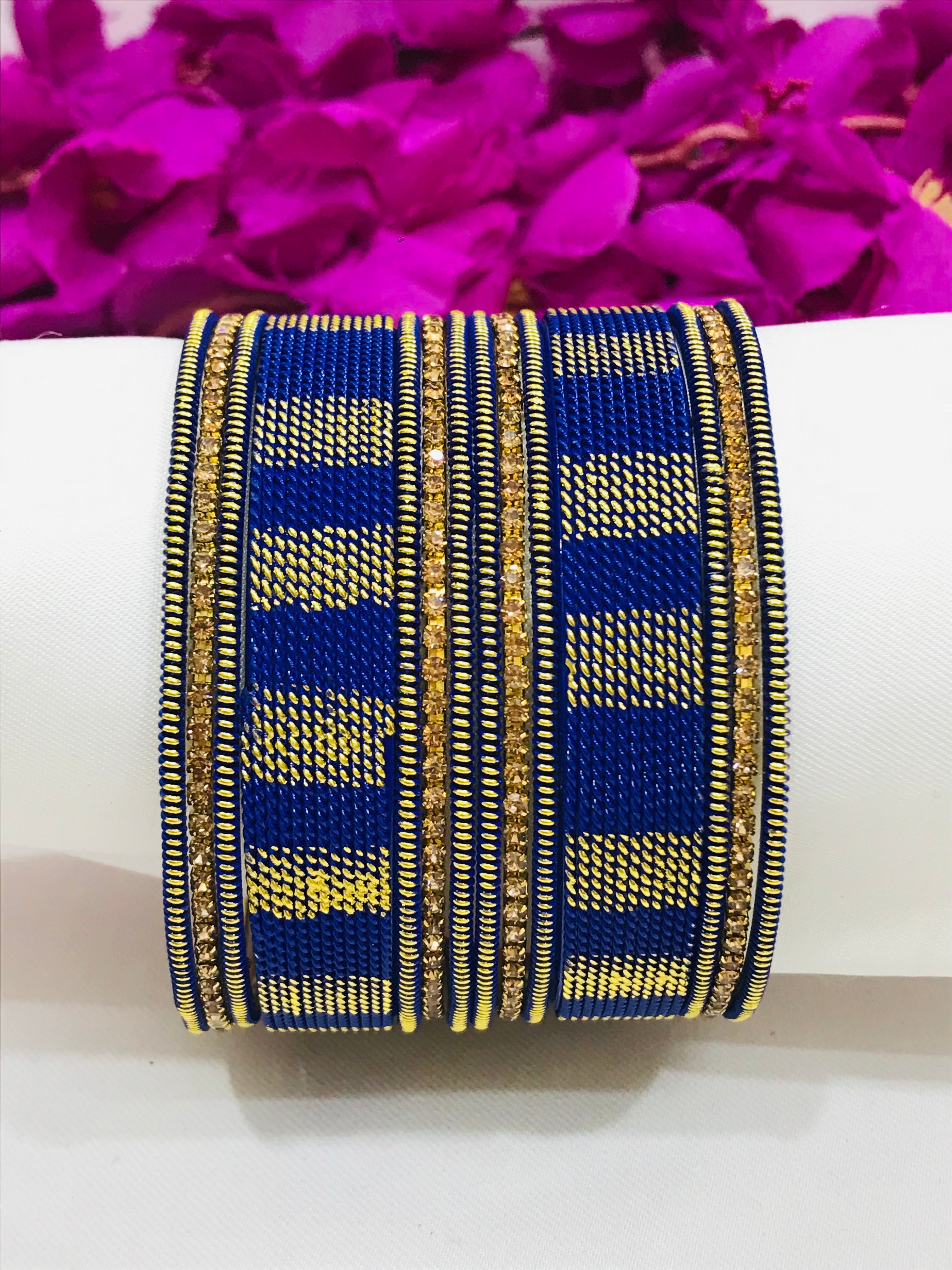 Stylish Spiral Design Blue Metal Bangles Set for Women - Perfect for Parties, Weddings & Everyday Fashion Accessories