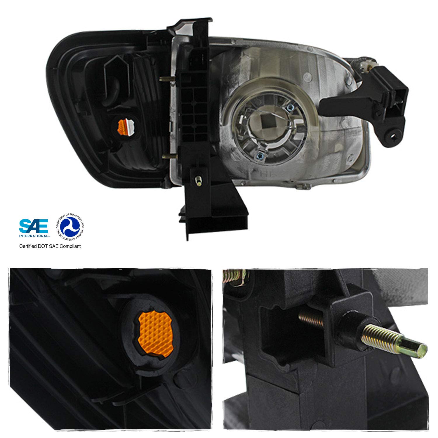 AKKON Black LED Smoked Tail Lights & Headlights Pair for 2001-2004 Toyota Tacoma Pickup - Includes Corner, Signal & Bumper Lamps | Upgrade Your Truck's Style & Night Visibility for Off-Roading & Daily Driving