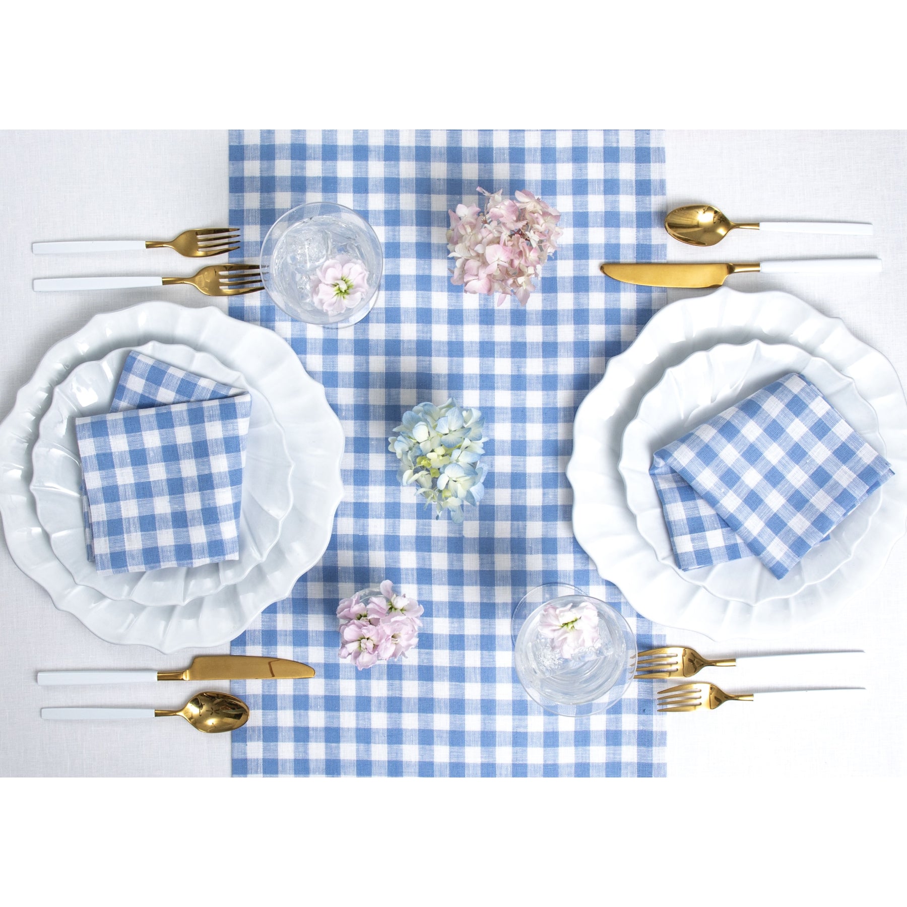 Premium Gingham Checkered Napkins Set of 4 - 100% Cotton Kitchen & Dining Cloth for Parties, Picnics, and Everyday Use