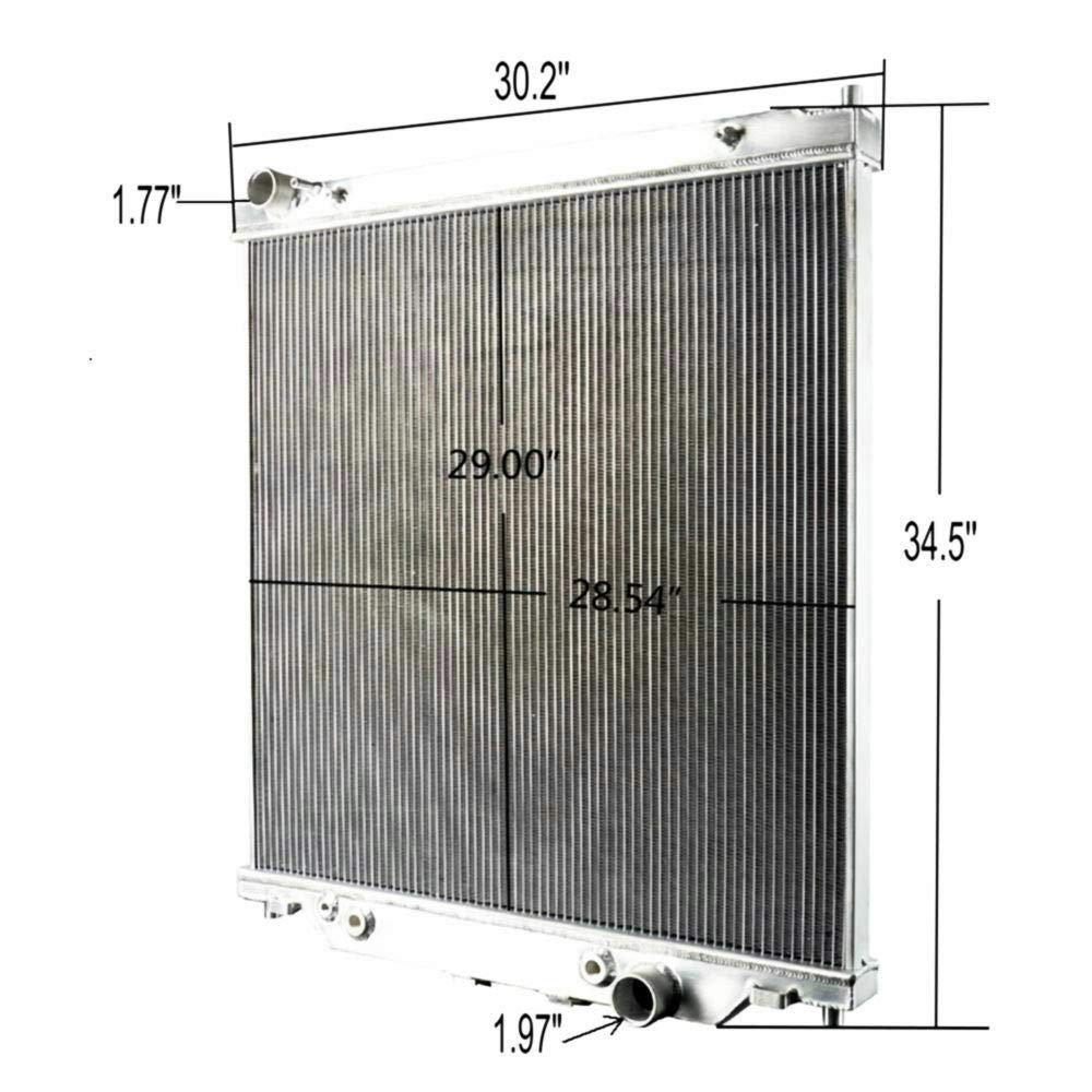 2003-2007 Ford F250 F350 F450 Super Duty Excursion 6.0L V8 Powerstroke Turbo Diesel Engine Aluminum Radiator with Shroud & Fan - Heavy Duty Cooling for Towing, Off-Road & Extreme Weather Conditions