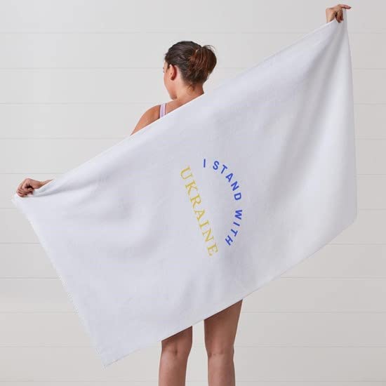 Solidarity with Ukraine Large Beach Towel - Soft, Absorbent & Unique Design - Perfect for Pool, Beach, Gym & Travel
