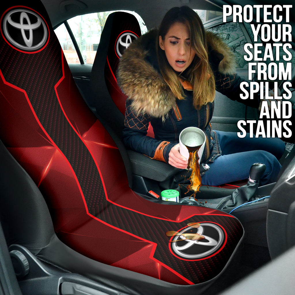 Premium Toyota Car Seat Covers - Soft Red Custom Fit for Camry/Corolla/Rav4 - Durable Neoprene Material for Comfort & Style | Perfect for Road Trips, Commuting & Car Protection