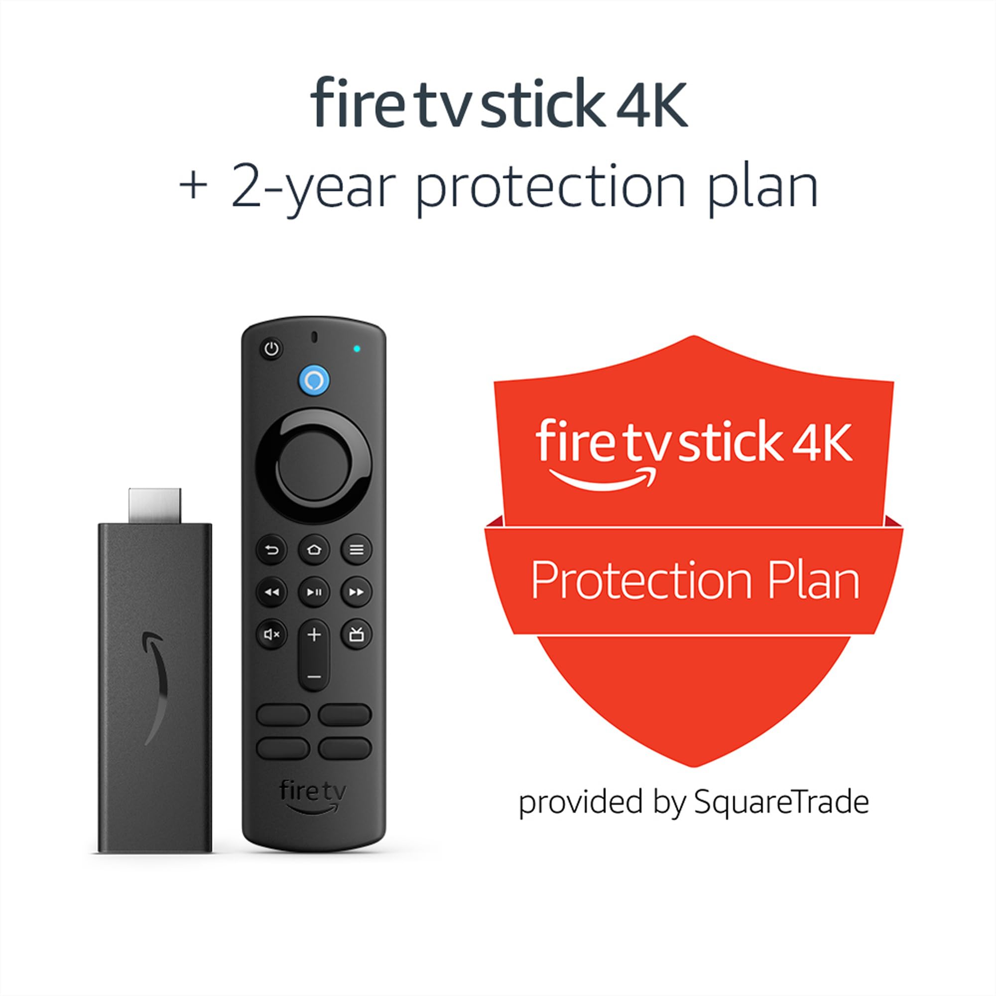 Fire TV Stick 4K Max Streaming Device Bundle with 2-Year Protection Plan – Watch Movies, Play Games & Smart Home Control