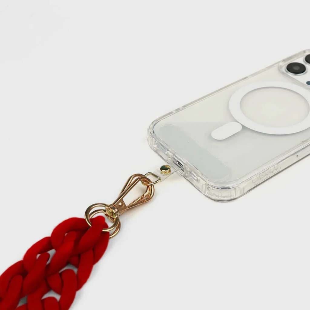Fashionable Red Crossbody Phone Strap - Secure & Stylish for Daily Use, Travel, and Hands-Free Convenience