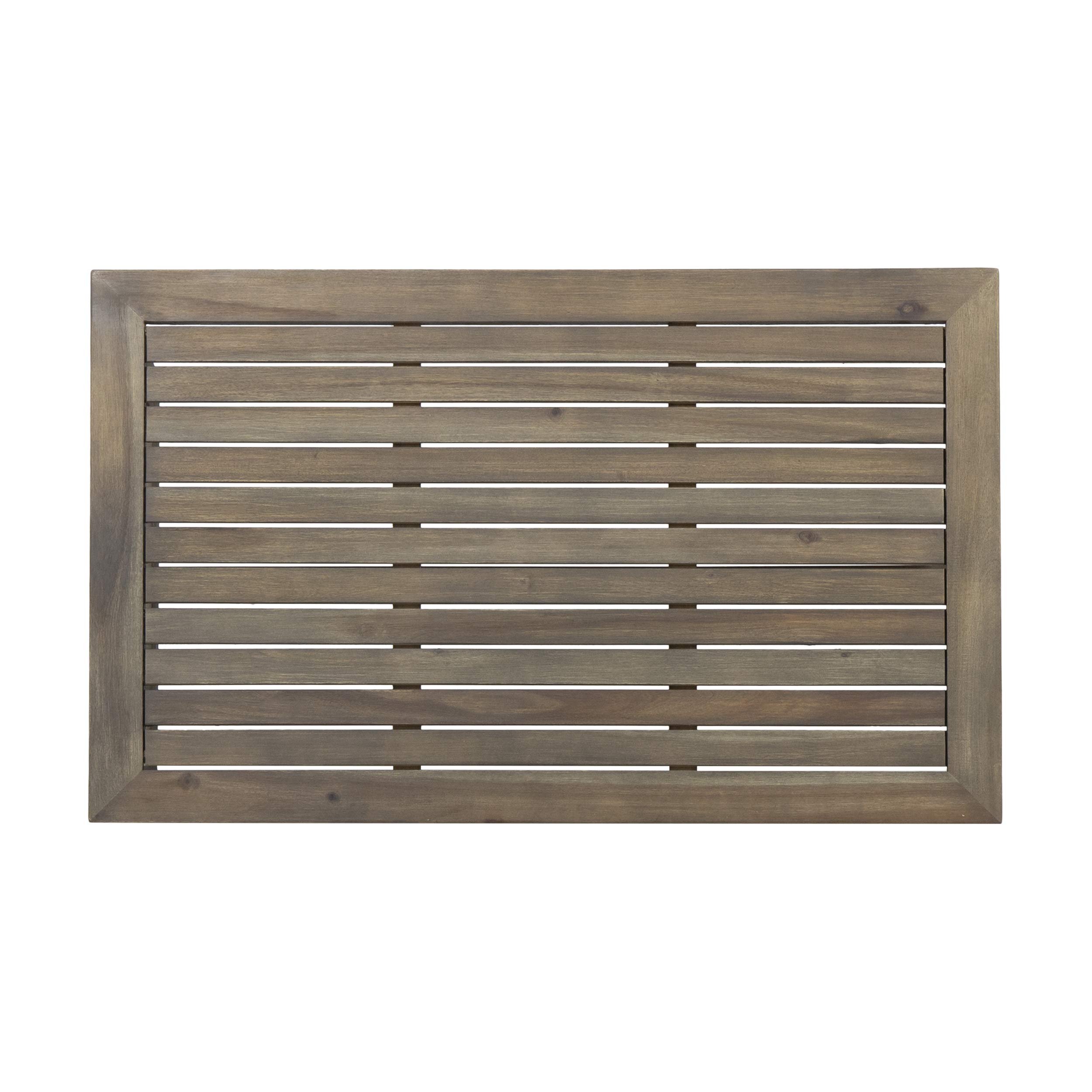 Premium Acacia Wood Outdoor Coffee Table - Weather-Resistant Gray Finish - Perfect for Patio, Garden & Poolside Relaxation