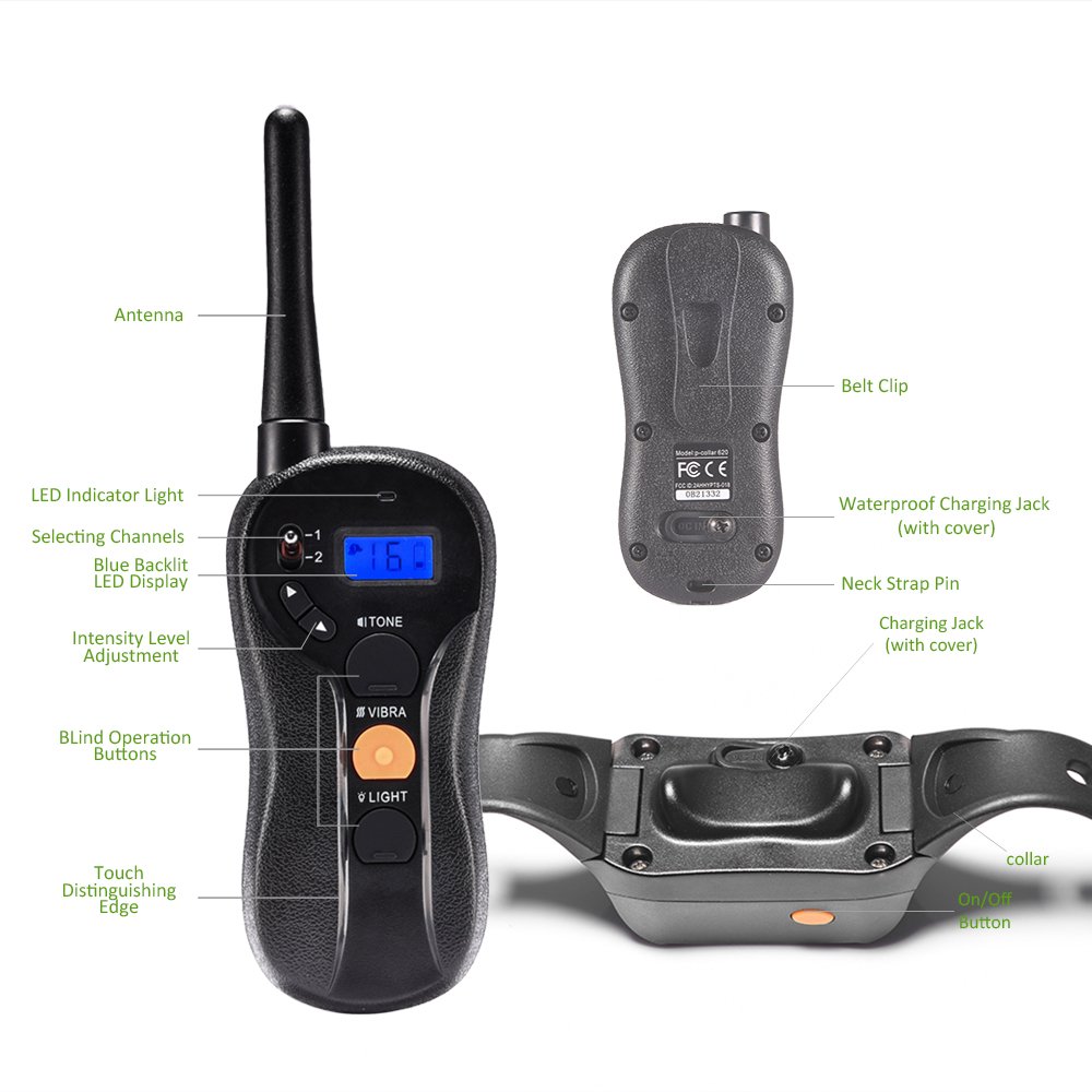 **No Shock Vibration Collar for Dogs - 1980ft Remote, IPX7 Waterproof, Rechargeable Training Collar for Small to Medium Dogs (22-88lbs) - Perfect for Deaf Dogs & Blind Operation - Ideal for Obedience Training, Bark Control & Outdoor Adventures**