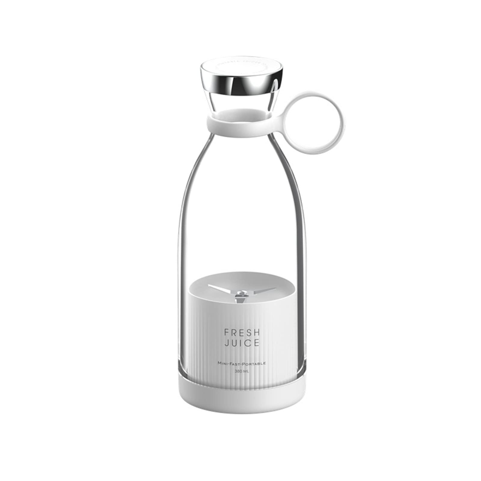 XIAOJIAN Portable Personal Blender - Mini Travel Blender for Smoothies, Shakes & Juices with 4 Blades & Wireless Charging | Perfect for Home, Office, Gym & Outdoor Activities (White)