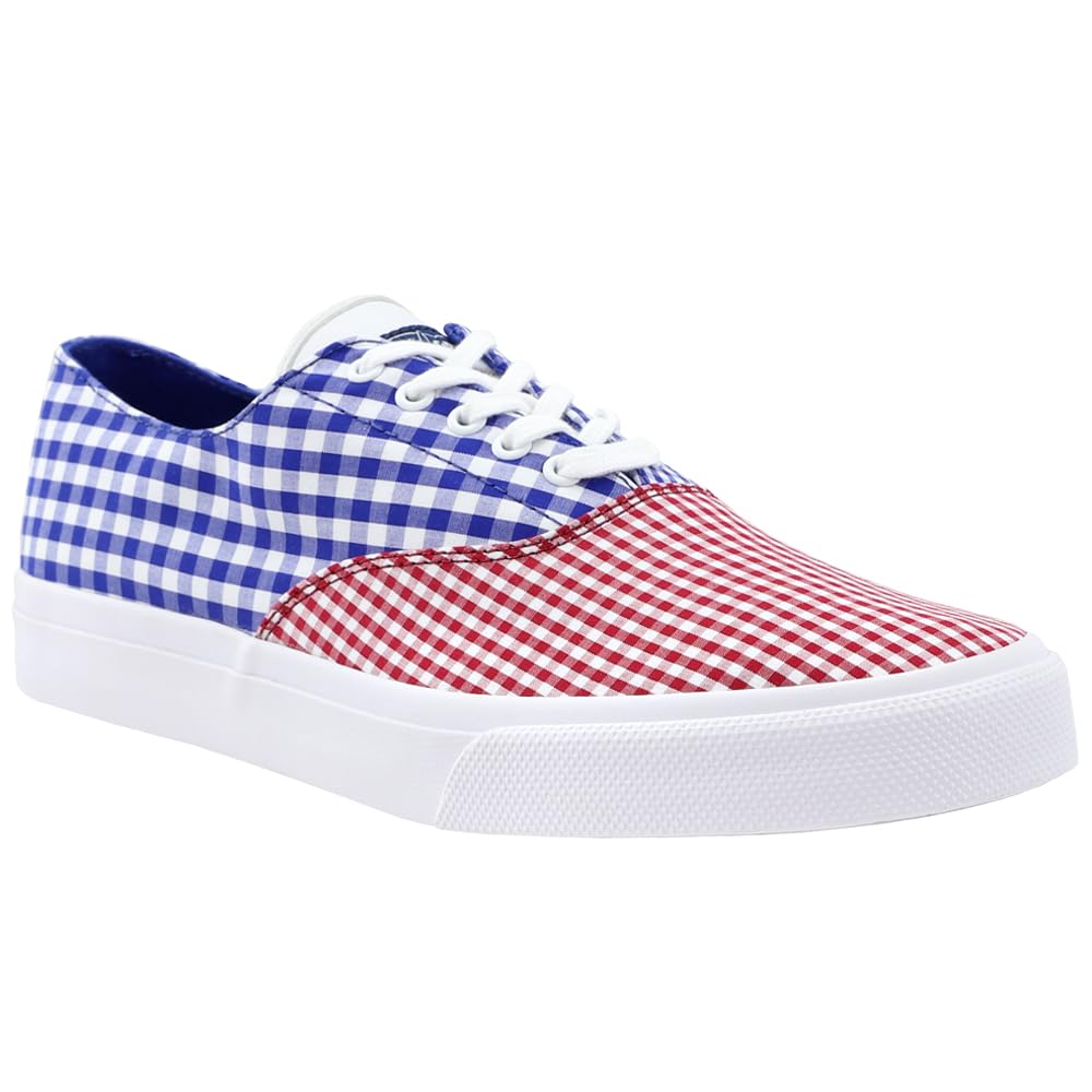Sperry Men's Cloud CVO Gingham Lace-Up Sneakers - Casual Blue Boat Shoes for Men | Comfortable Walking & Outdoor Activities