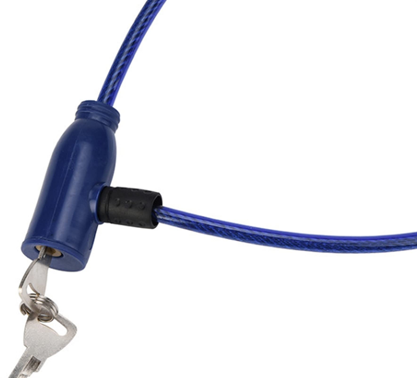Durable 8x640mm Anti-Theft Bike Lock with 2 Keys - Heavy Duty Steel Cable Bicycle & Scooter Security Lock for Outdoor Cycling, Commuting, and Fitness - (Color: Blue)