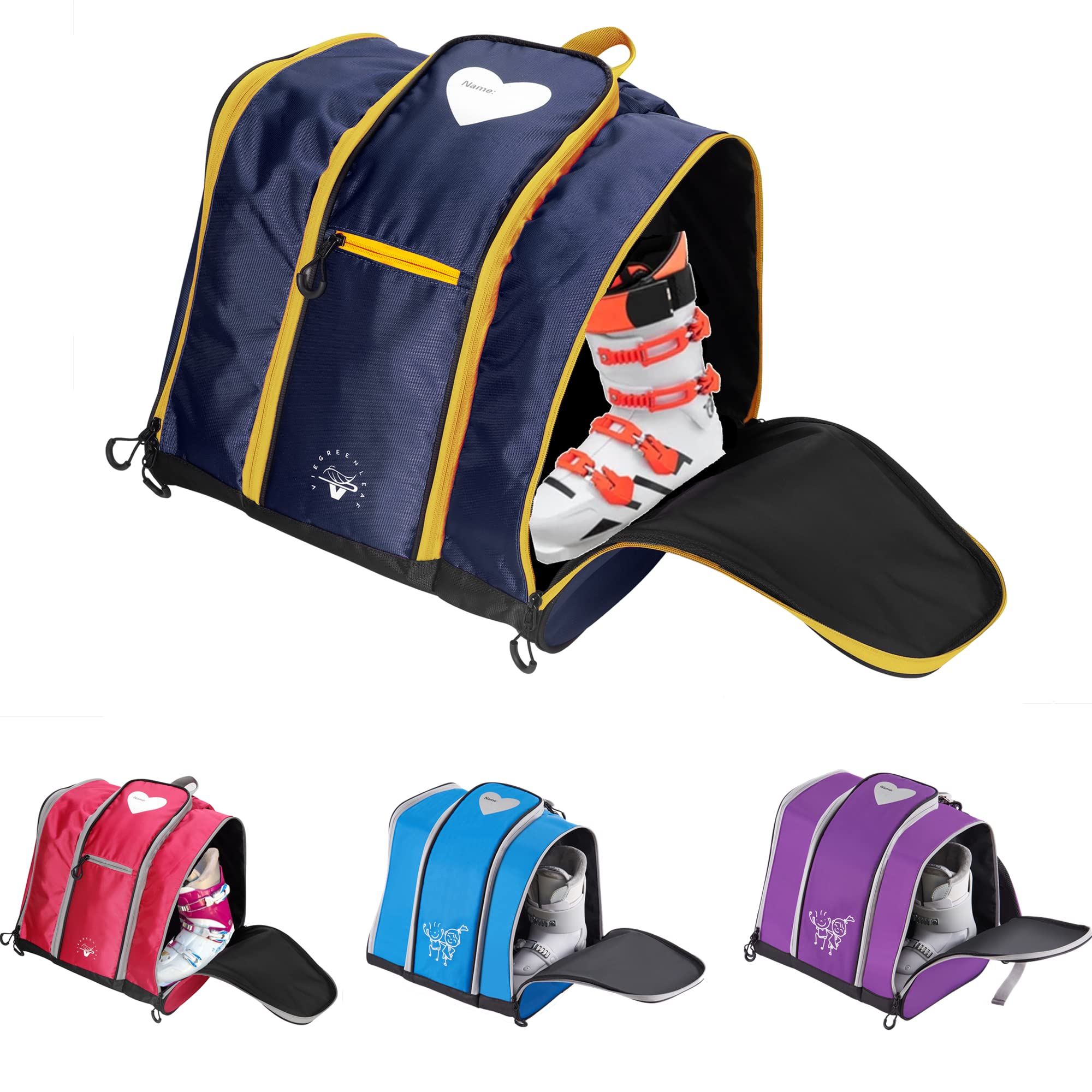 VieGreenleaf Kids Rollerblade Backpack Set with Helmet & Gloves - Adjustable Toddler Skate & Snowboard Boot Bag for Skiing, Snowboarding, Skating - Perfect for Outdoor Sports, Travel & School (Blue Marine)
