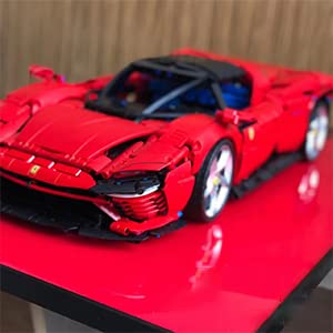 iLuane Lego Technic Ferrari Daytona SP3 42143 Display Wallboard - Race Car Model Building Kit for Adults, Wall Mount for Home & Office Décor (Car Not Included) | Perfect for Showcasing Collectibles in Living Rooms, Game Rooms or Man Caves