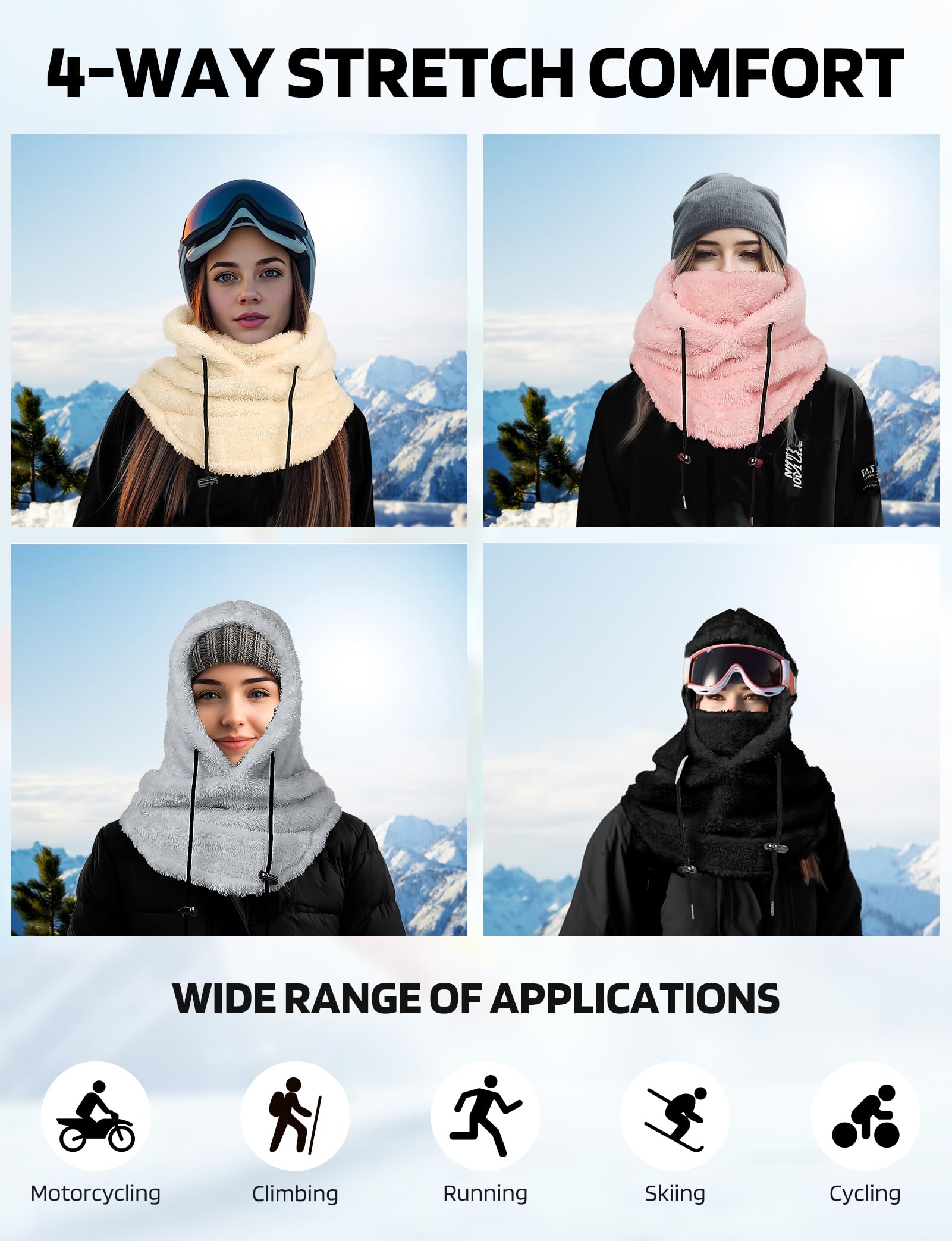 Balaclava Face Mask for Men & Women - Windproof Fleece Ski Mask, Winter Hat & Neck Warmer - Perfect for Skiing, Snowboarding, Motorcycling & Outdoor Activities