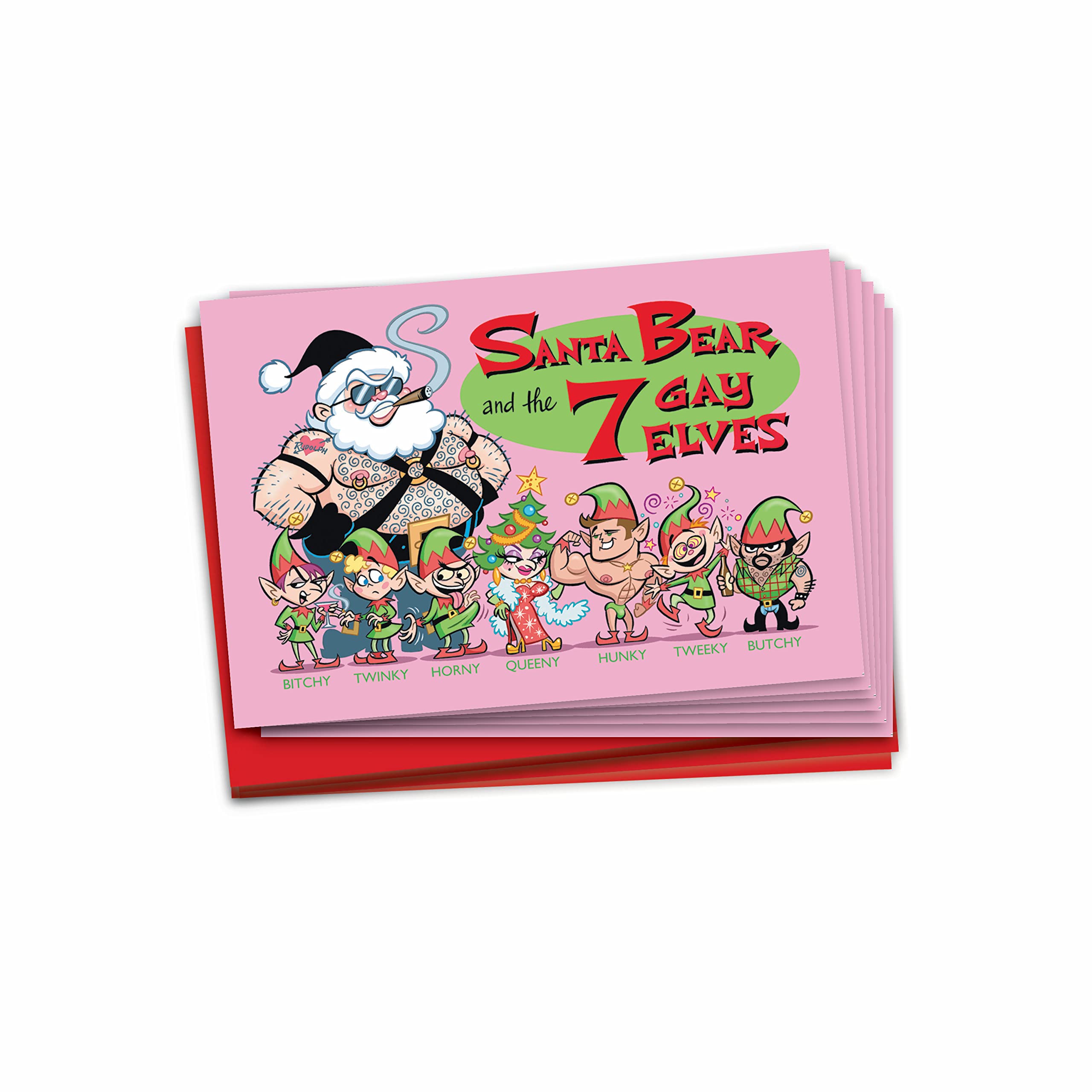 Funny Christmas Cards Set of 12 - Cartoon Holiday Greeting Cards with Humorous Design (1 Style, 12 Boxed Cards) - Perfect for Office Exchanges, Family Gatherings & Festive Celebrations