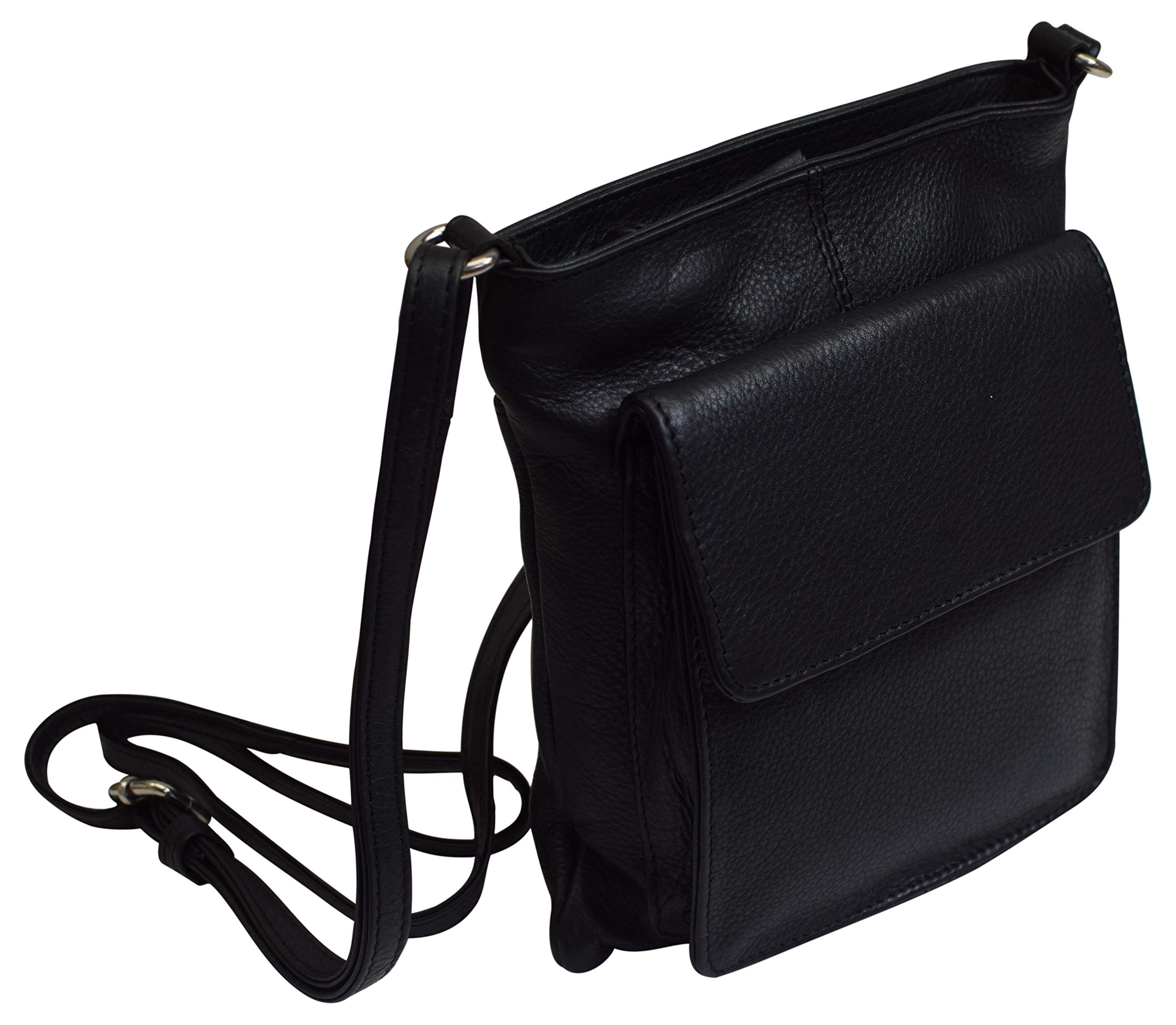 Luxury Genuine Leather Shoulder Bag for Women with Front Pouch Pocket - Perfect for Work, Travel & Everyday Use