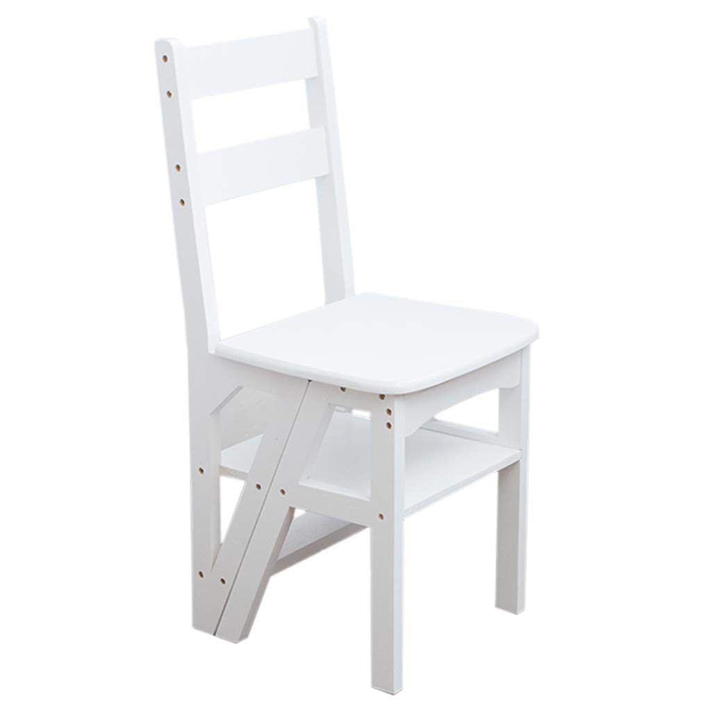 Solid Wood Folding Step Stool - Creative Foldable Ladder Stool for Home, Kitchen, Bathroom & Storage (37.5x36.5x90cm) - Perfect for Reaching High Shelves, Changing Light Bulbs & Home Organization