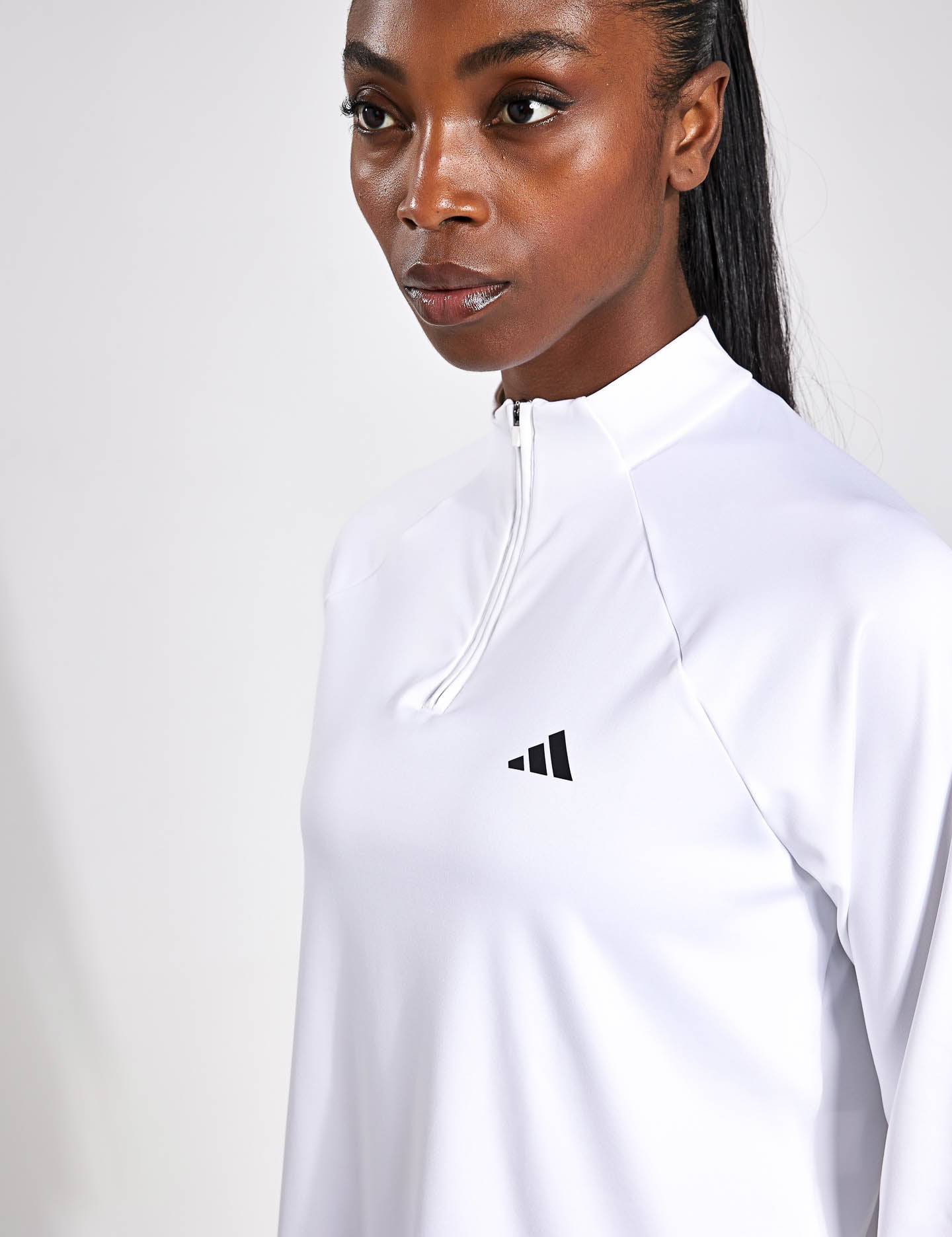 Minimalist 1/4 Zip Train Essentials Cover Up - White | Lightweight Workout Jacket for Gym, Running & Outdoor Activities