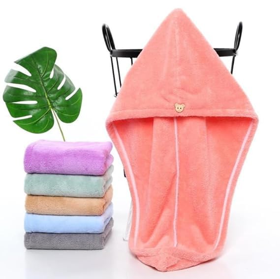 Skevera Super Absorbent Microfiber Hair Towel Wrap - 500 GSM Quick Dry Hair Turban for Women & Men - Salon Quality Bath Towel Cap for Wet Hair After Shower, Swimming & Spa (Multicolor)