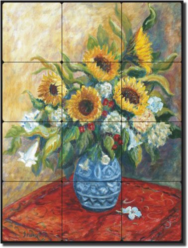 Sunflowers in a Blue Vase by Joanne Morris Margosian - 16