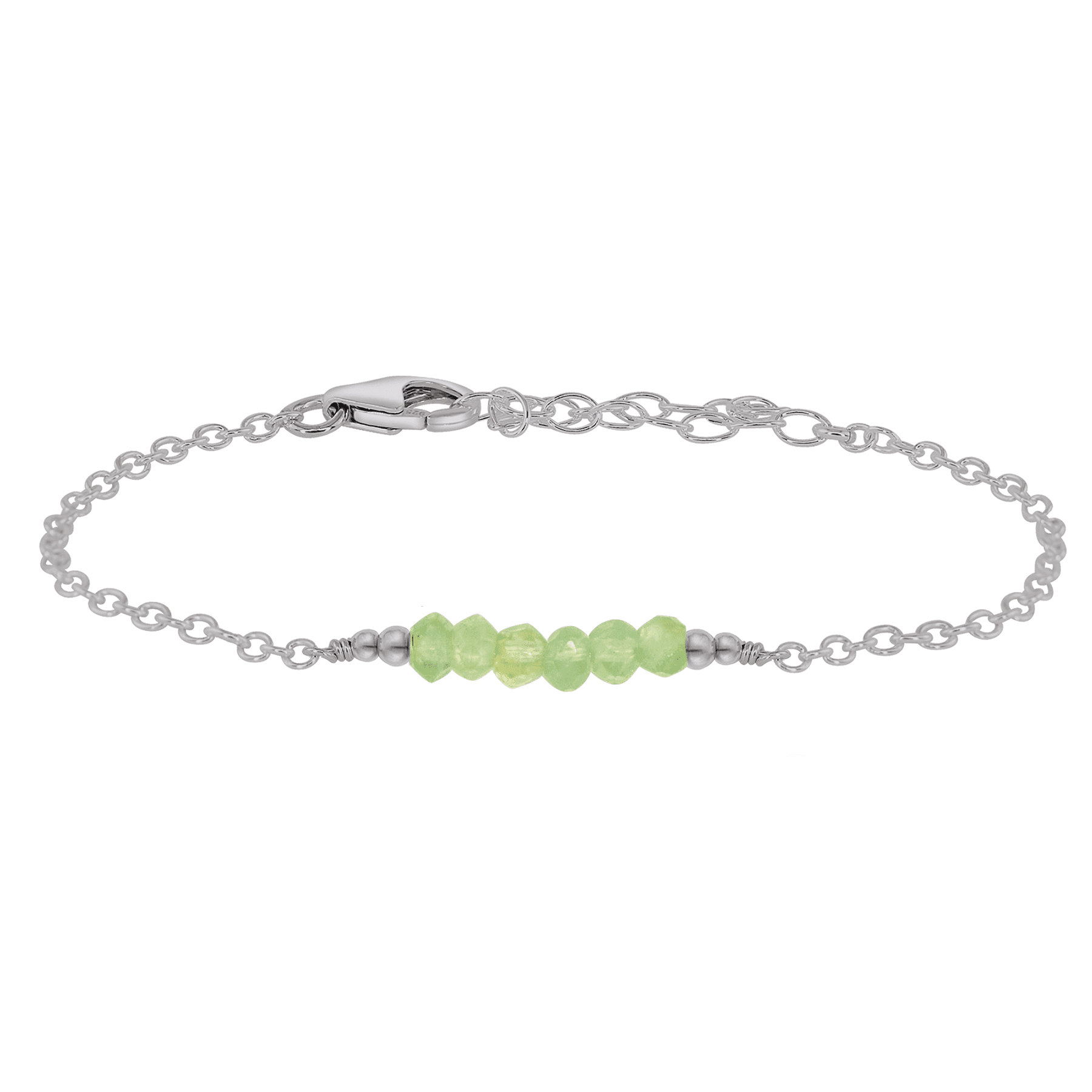 Sparkling Green Prehnite Gemstone Faceted Bead Bar Bracelet for Women - Handmade Healing Crystal Jewelry for Meditation, Yoga & Spiritual Gifts