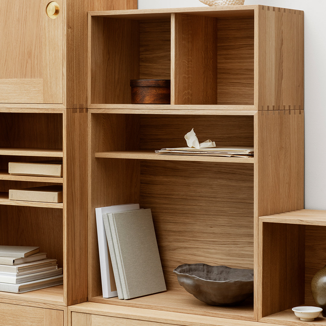 FK631005 Modern Wood Bookcase with 2 Adjustable Shelves - Perfect for Home Office, Living Room & Bedroom Storage