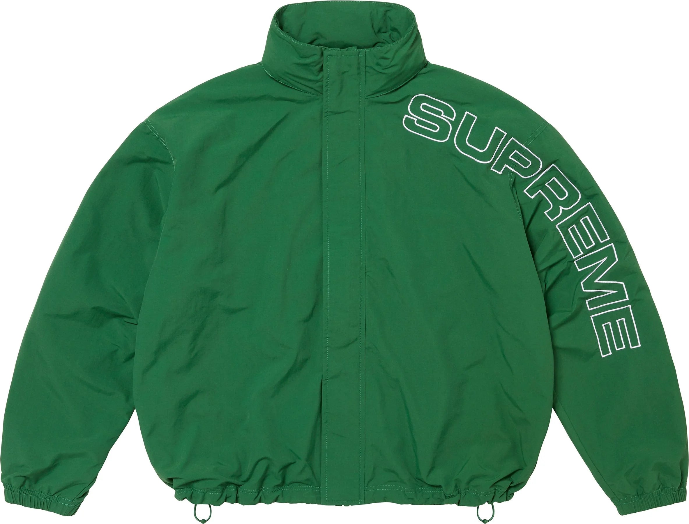 Supreme Spellout Embroidered Track Jacket - Green Athletic Running Jacket for Men & Women | Gym Workout, Jogging, Streetwear Fashion