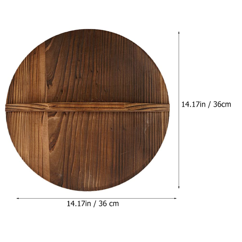 **Cabilock Wooden Wok Lid - Lightweight & Durable Bamboo Pot Cover for Cast Iron Wok, Skillet, or Griddle Pan - Healthy Cooking, Heat Resistant & Splatter-Free - Perfect for Stir-Fry, Steaming & Sauteing**