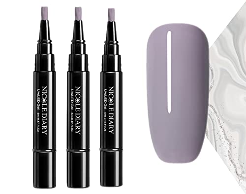 3-in-1 Soak Off Gel Nail Polish Pens Set - 3 Pack (5ml Each) with LED Lamp for DIY Nail Art | No Base/Top Coat Needed | Perfect for Home Manicures, Salon Use & Nail Decoration
