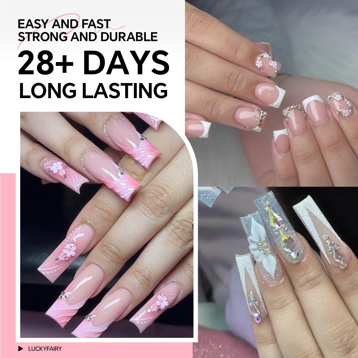 Quick Drying Semi-Solid Nail Glue for Press-On Nails - 2Pcs 10ml Super Strong Adhesive, No UV Light Needed, Long-Lasting Fake & Acrylic Nails Glue Gel - Perfect for Nail Extensions, Manicures & DIY Nail Art at Home
