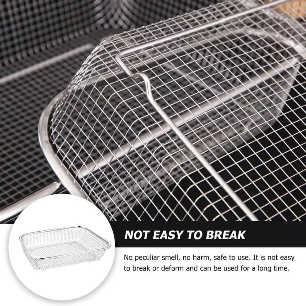 Stainless Steel Over The Sink Kitchen Drainer Basket - Oval Colander Strainer with Fine Mesh & Handle for Washing Fruits Vegetables | Perfect for Kitchen Storage, Dish Drying & Food Prep Organizer