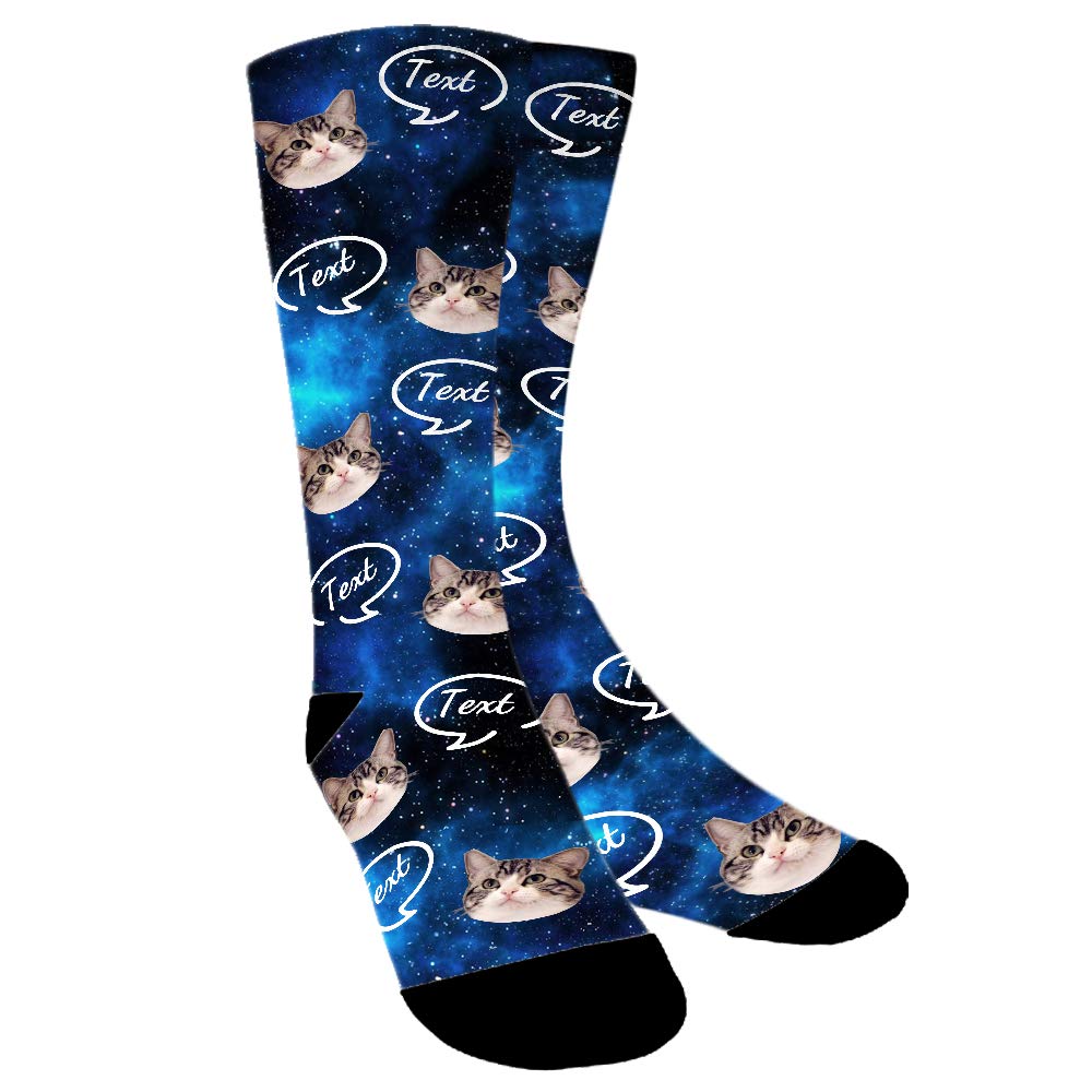 Custom Pet Socks with Photo & Text - Personalized Dog Socks for Men & Women - Unique Gift for Pet Lovers - Perfect for Holidays, Birthdays & Matching Outfits