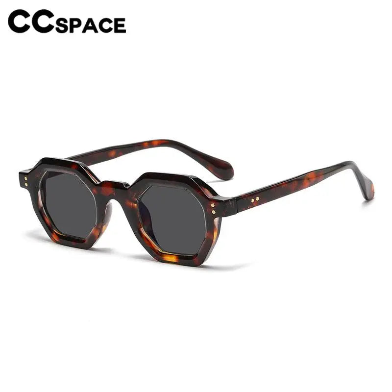 CCspace Unisex Full Rim Polygon Plastic Eyeglasses 56891 - Trendy Geometric Frame for Men & Women - Perfect for Work, Reading & Fashion Accessories