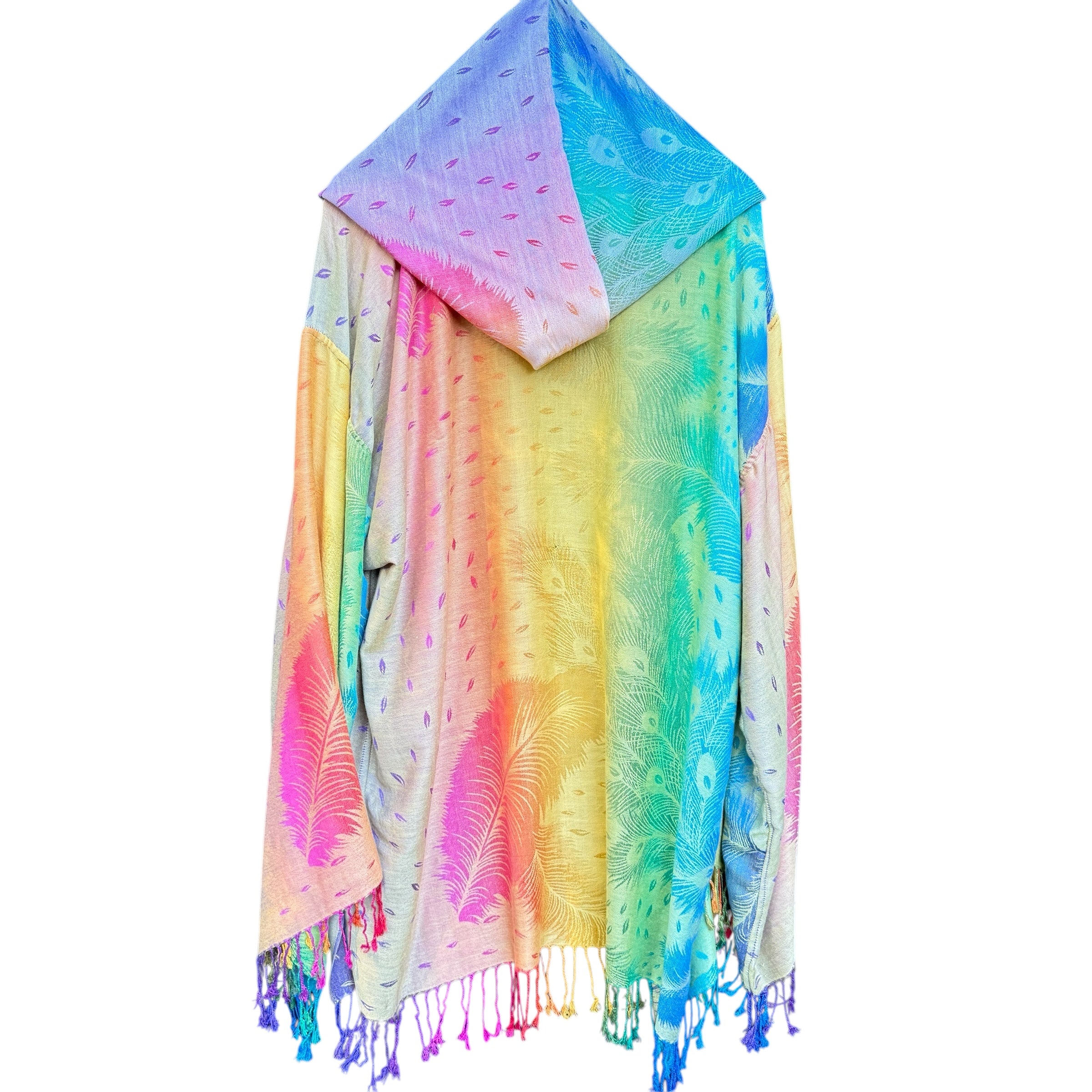PASH ROBE Peacock Rainbow - Soft & Luxurious Women's Bathrobe for Spa, Lounge & Home Relaxation