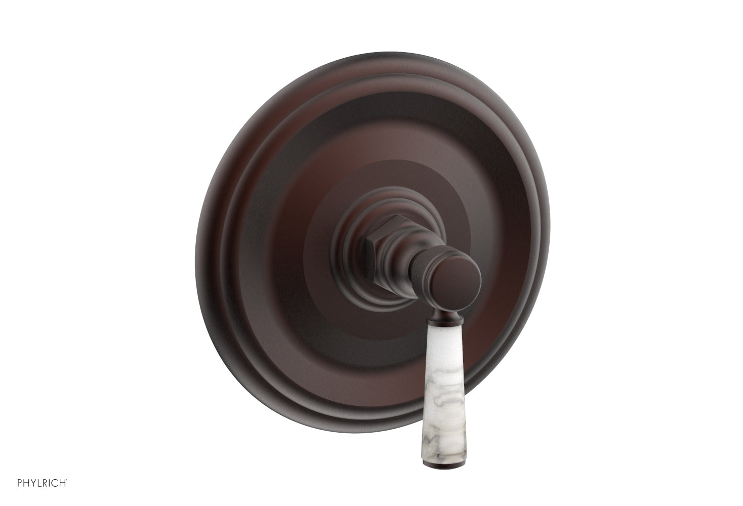 HEX TRADITIONAL Shower Trim Kit with Marble Lever Handle - 4