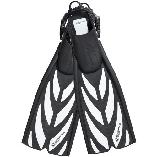 Sherwood Fusion Spring Strap Dive Fins - Lightweight Adjustable Snorkeling & Scuba Diving Fins for Men & Women - Perfect for Ocean, Pool & Travel Adventures
