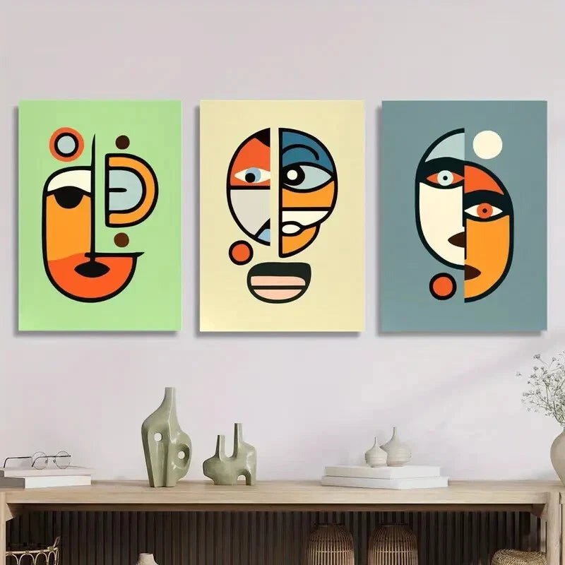 3-Piece Golden Artistic Lines Metal Wall Art - Black & Gray Framed Canvas Prints Ready to Hang - Perfect for Living Room, Bedroom & Office Decor