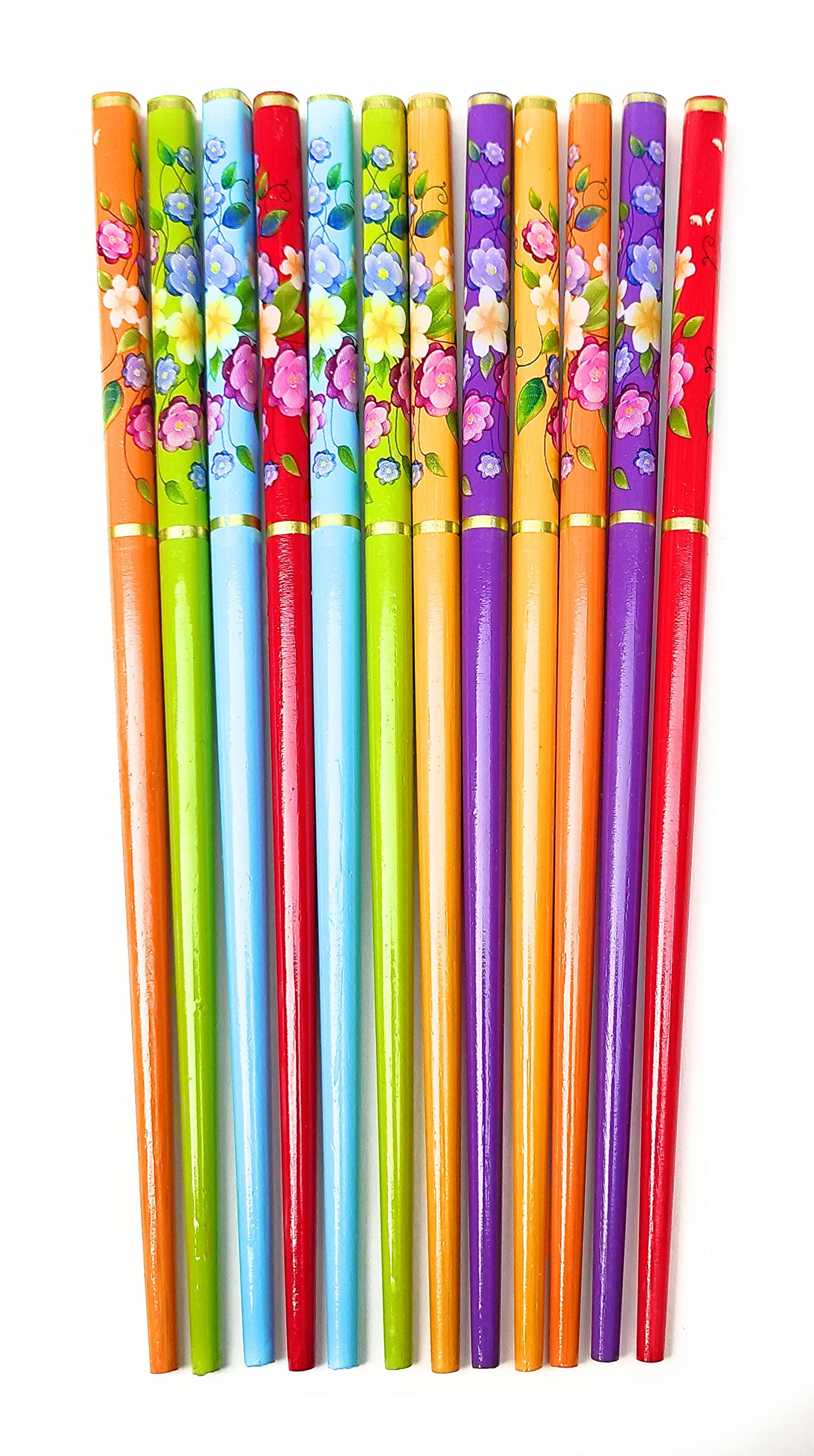 GIRLYZ ATTIRE Wooden Hair Stick Set - 5 Pack Natural Hair Pins for Buns, Updos & Braids | Simple Printed Juda Stick & Hair Clip for Women | Perfect for Weddings, Parties & Everyday Styling
