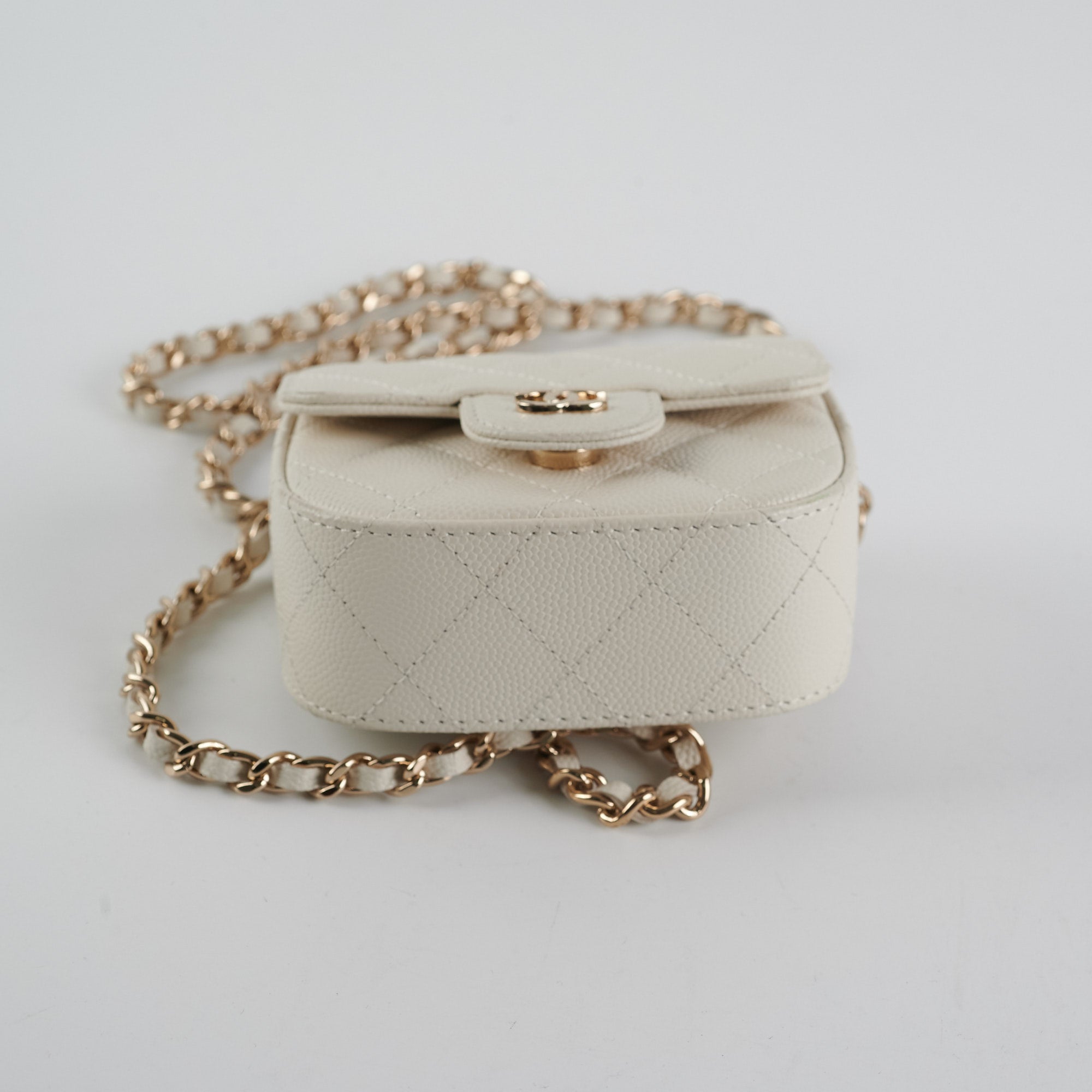 Chanel Caviar Quilted Micro Bag in White - Luxury Mini Crossbody Purse for Women, Perfect for Evening Parties & Special Occasions
