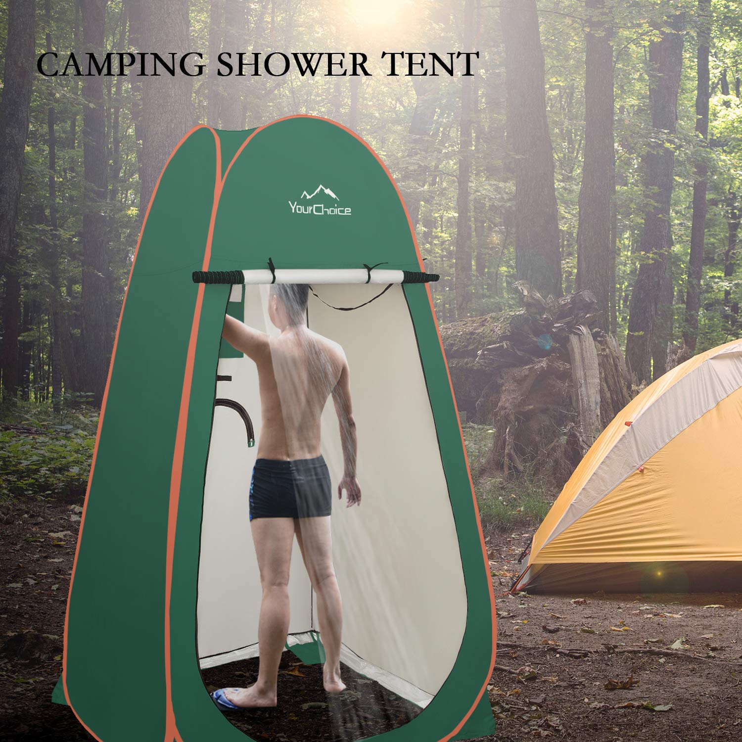 6.89FT Oversized Pop Up Privacy Tent for Camping - Portable Shower Changing Room & Toilet Tent | Ideal for Outdoor Bathroom, Beach, Festival & Backpacking
