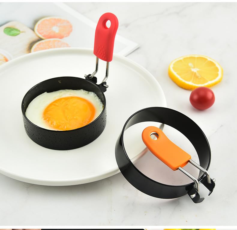 6-Inch Non-Stick Omelette Ring with Handle - Perfect Egg Shaper for Round Omelettes, Pancakes & Fried Eggs | Ideal for Breakfast, Brunch & Camping Cooking