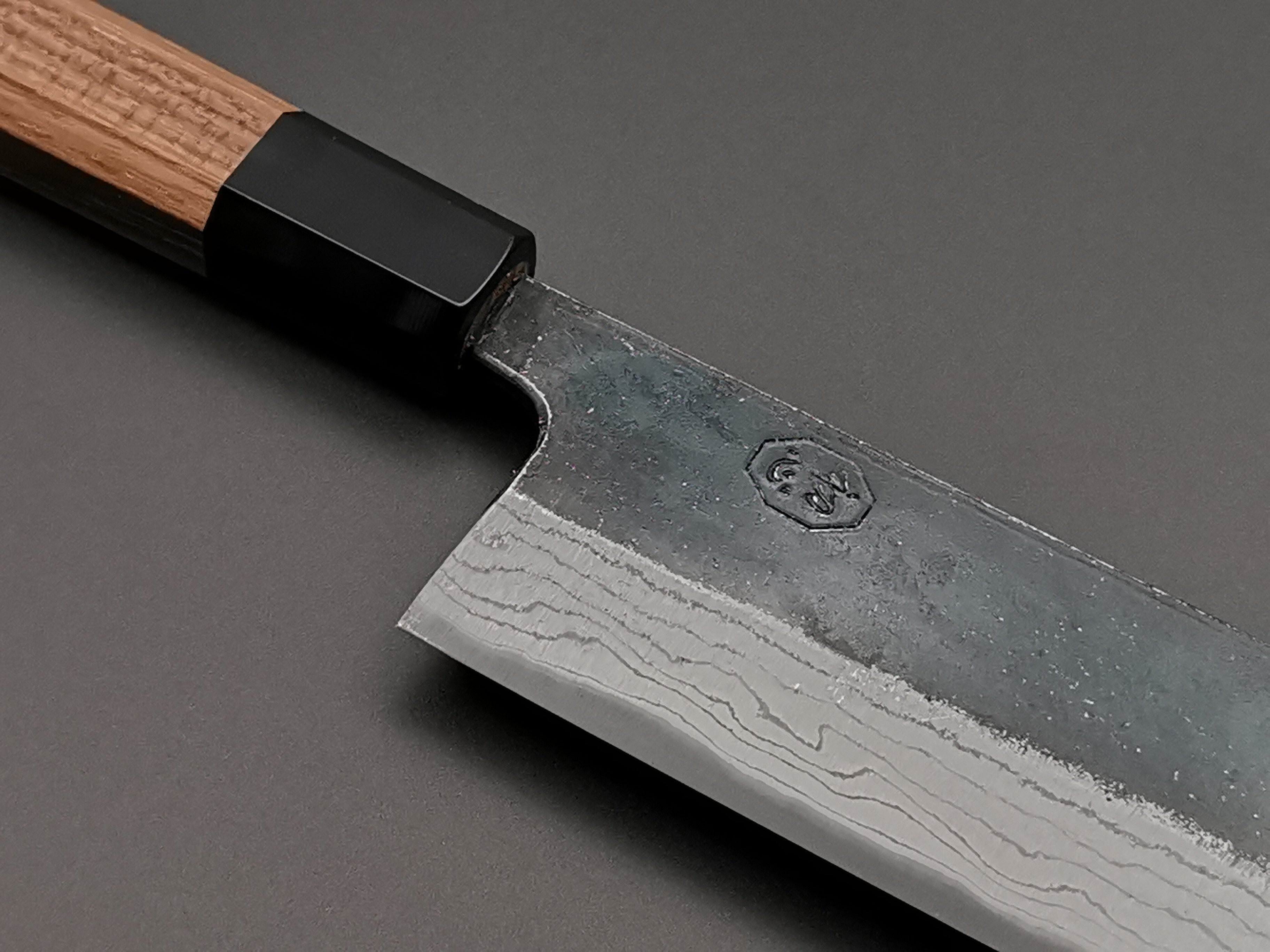Hatsukokoro Kumokage Blue #2 Nakiri Japanese Vegetable Knife - Premium Carbon Steel Blade for Professional Chefs & Home Cooking, Perfect for Slicing Vegetables & Herbs