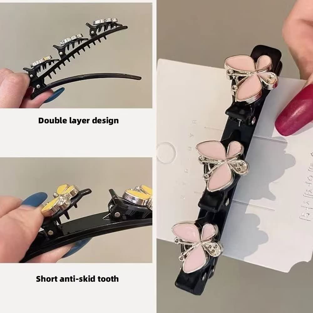 MYBOO Sparkling Butterfly Hair Clips for Women - Elegant Mini Hair Sectioning Clips for Styling, Salon, Braiding & Updos - Perfect for Hairdressing, DIY & Everyday Use