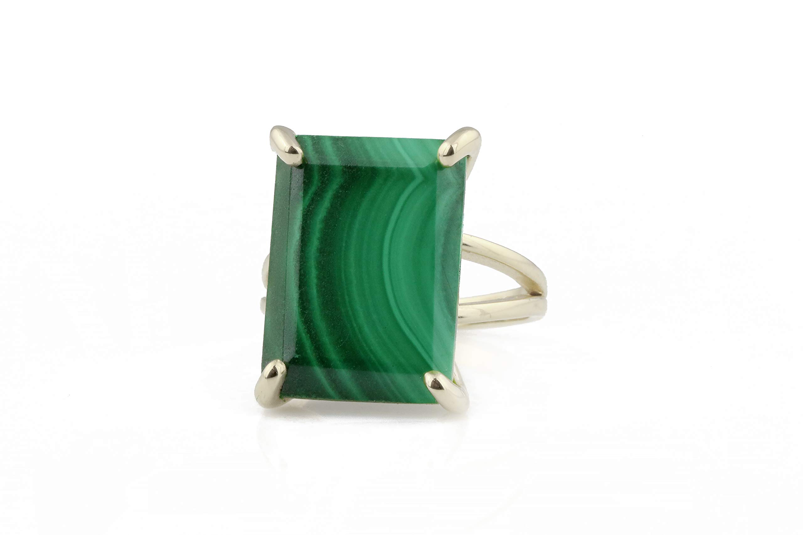 Malachite Crystal Statement Ring for Women - Handmade Jewelry Gift for Her - Perfect for Casual & Bridal Wear